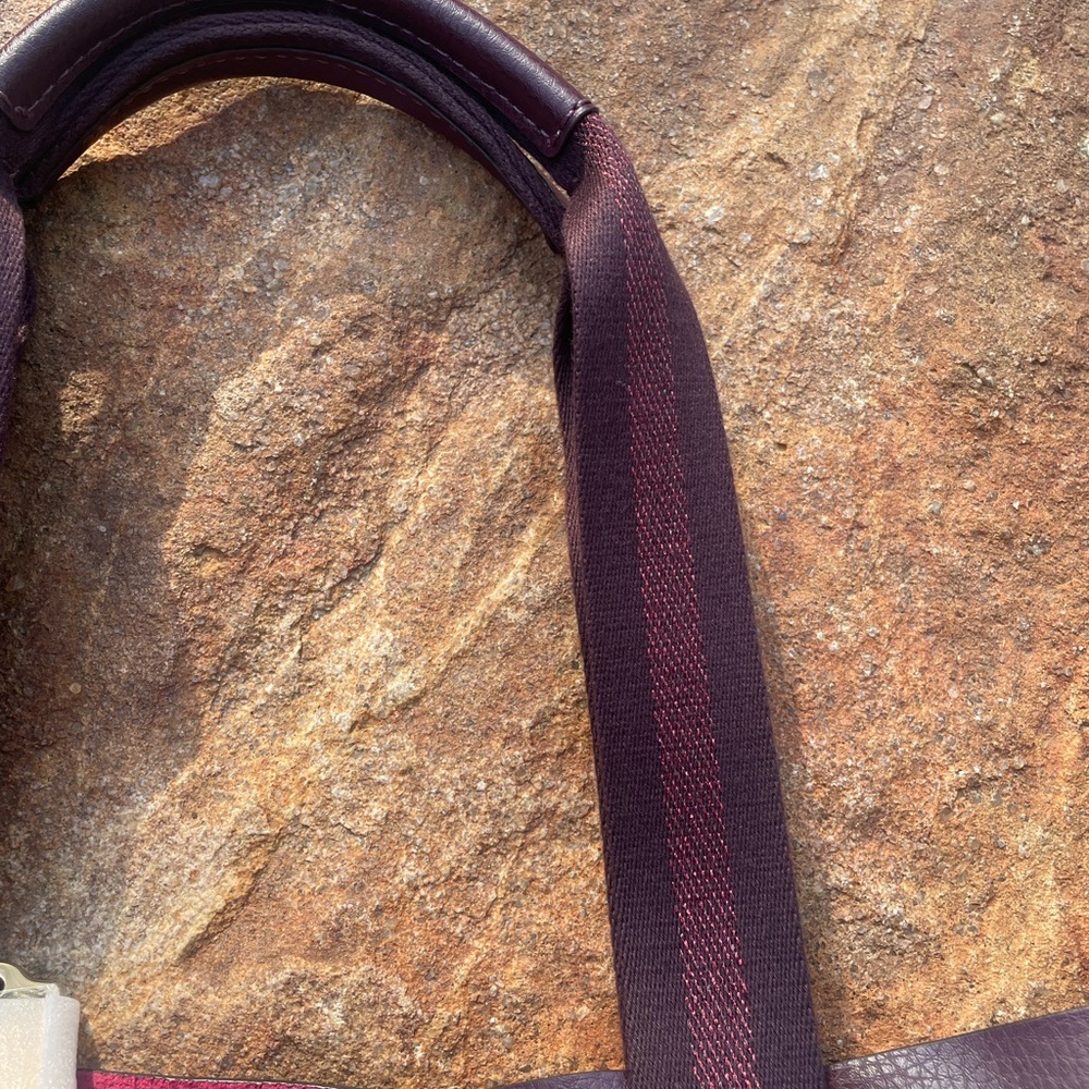 NWOT Coach Burgundy Pebbled Leather Derby Tote Shoulder Bag (CSR) - Picture 12 of 16